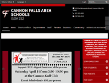 Tablet Screenshot of cannonfallsschools.com